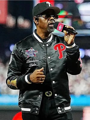 Boyz-II-Men-Philadelphia-Phillies-MLB-All-Star-Game-2026-Black-Satin-Varsity-Jacket