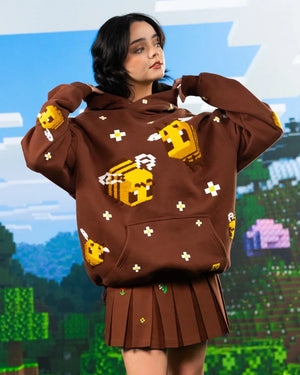 Brown-Minecraft-Bee-Hoodie