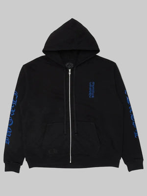 Chrome-Hearts-Vertical-Logo-Black-ZIP-Up-Hoodie