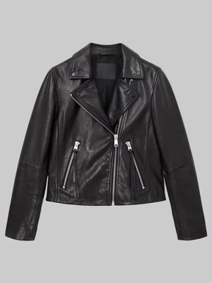 Dalby Slim Fit Leather Biker Jacket