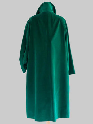 Emerald Green Velvet Swing Coat