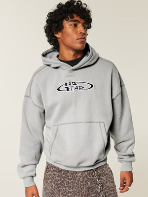 Mens-Hollister-No-Fear-Hoodie-Grey
