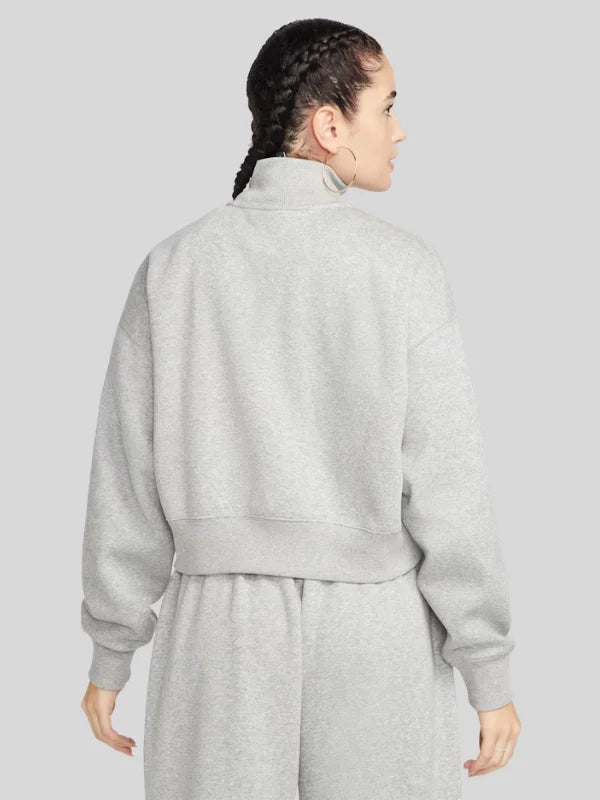 Nike-Sportswear-Phoenix-Fleece-Heather-Grey-Crop-ZIP-Up-Hoodie-Back