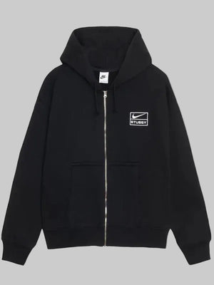 Nike-Stussy-Black-ZIP-Up-Fleece-Hoodie