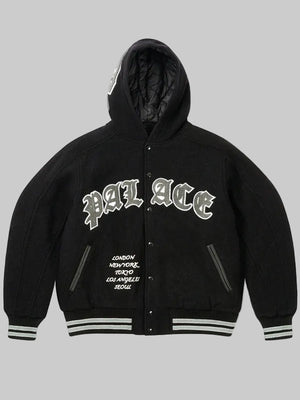 Palace-Hooded-Black-Varsity-Jacket