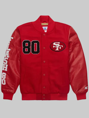 San-Francisco-49ers-Jerry-Rice-GOAT-Red-Varsity-Jacket