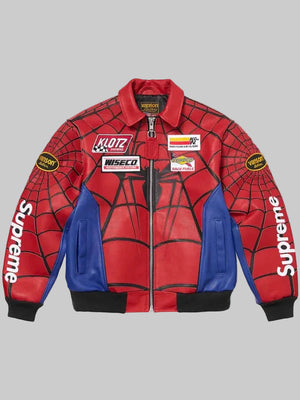 Supreme-Vanson-Leathers-Spider-Man-Jacket-Red