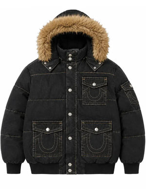 Supreme-x-True-Religion-Hooded-Puffer-Jacket-Black