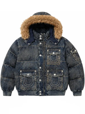 Supreme-x-True-Religion-Hooded-Puffer-Jacket-dirty-indigo