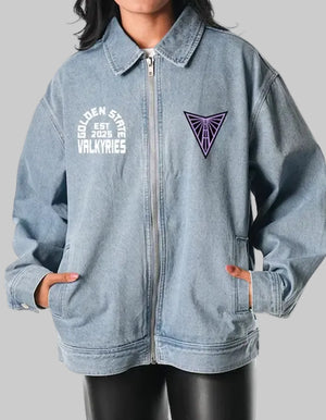 The Wild Collective Golden State Valkyries Denim Jacket