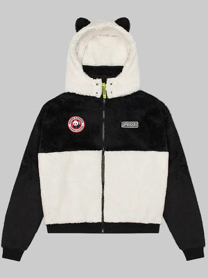 panda-express-Black-White-sherpa-hooded-full-zip-up-jacket