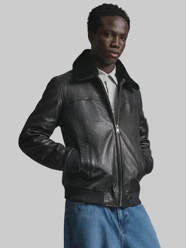 Ace-Black-Leather-Bomber-Jacket-with-Shearling-Collar