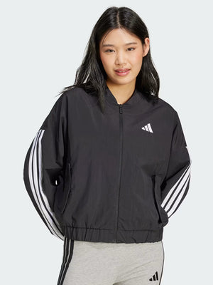 Adidas-Essentials-3-Stripes-Bomber-Black-Jacket