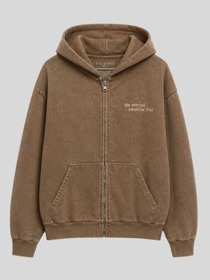 Ariana-Grande-Brown-ZIP-Up-Hoodie