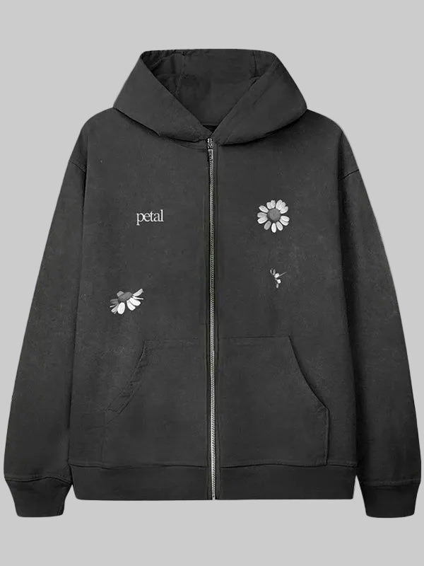 Ariana-Grande-Petal-ZIP-Up-Hoodie-Black