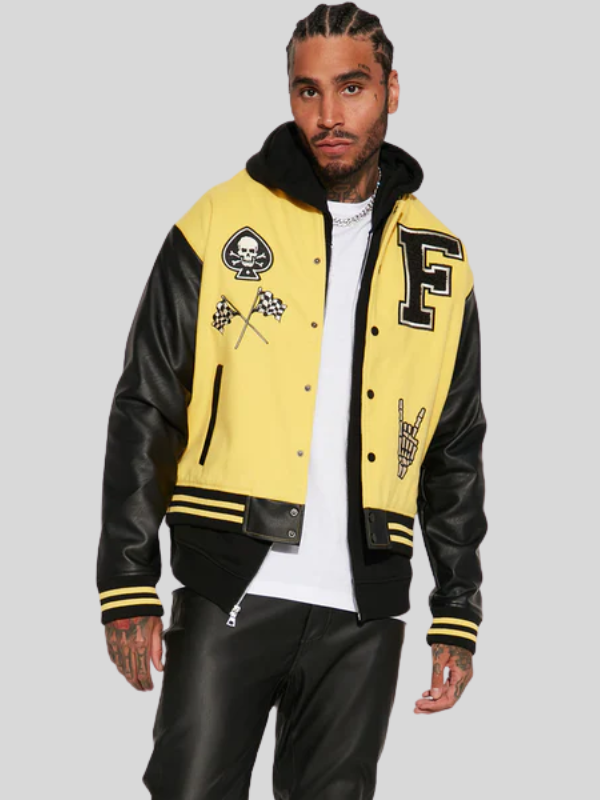 Biker-Faux-Leather-Varsity-Jacket-Yellow