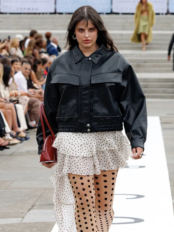 Boxy Faux Leather Jacket