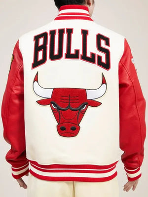 Bulls-Off-White-Wool-Red-Leather-Varsity-Jacket-Back