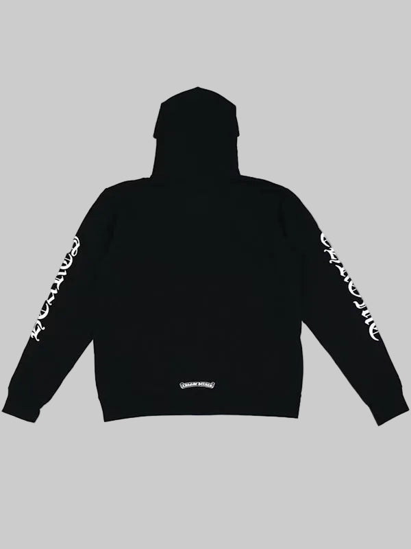 Chrome-Hearts-Vertical-Logo-ZIP-Up-Black-fleece-Hoodie
