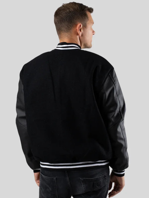 College-Black-Varsity-Jacket-Back