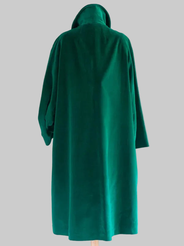 Emerald Green Velvet Swing Coat