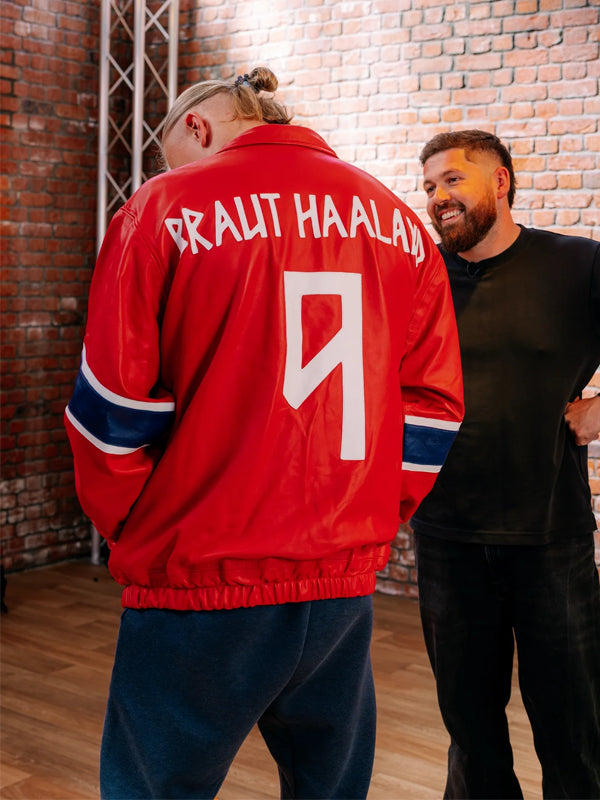 Erling-Haaland-Norway-Custom-Red-Leather-Jacket-Back