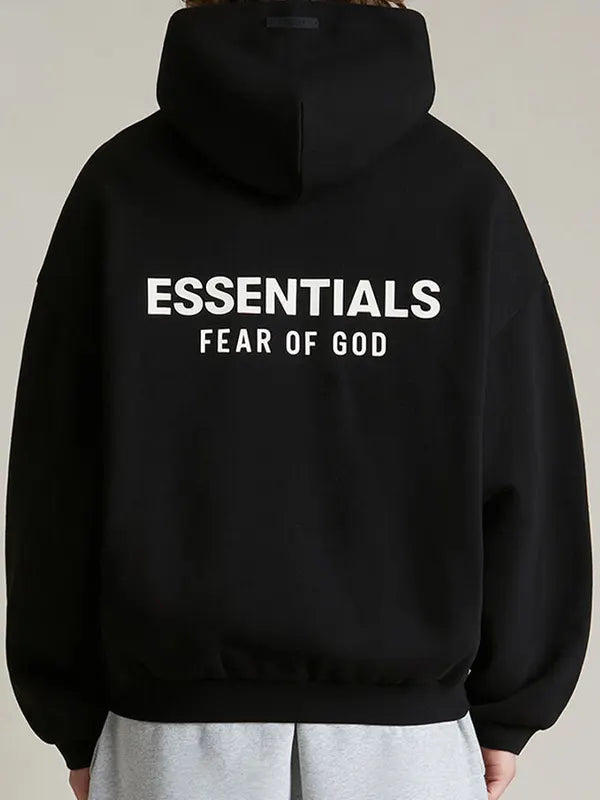 Essentials-Fear-Of-God-Black-Fleece-Hoodie