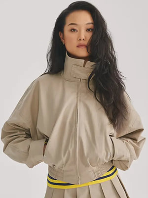 Full-Zip-Malbon-x-Gap-Twill-Bomber-Jacket-in-Khaki