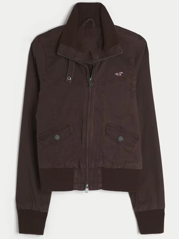 Hollister-Twill-Zip-Up-Jacket-Brown