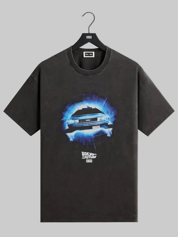 Kith-x-Back-to-the-Future-DeLorean-Front-Back-Vintage-Black-Tee