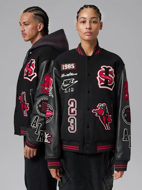 Levis-x-Air-Jordan-2026-Varsity-Jacket-Black