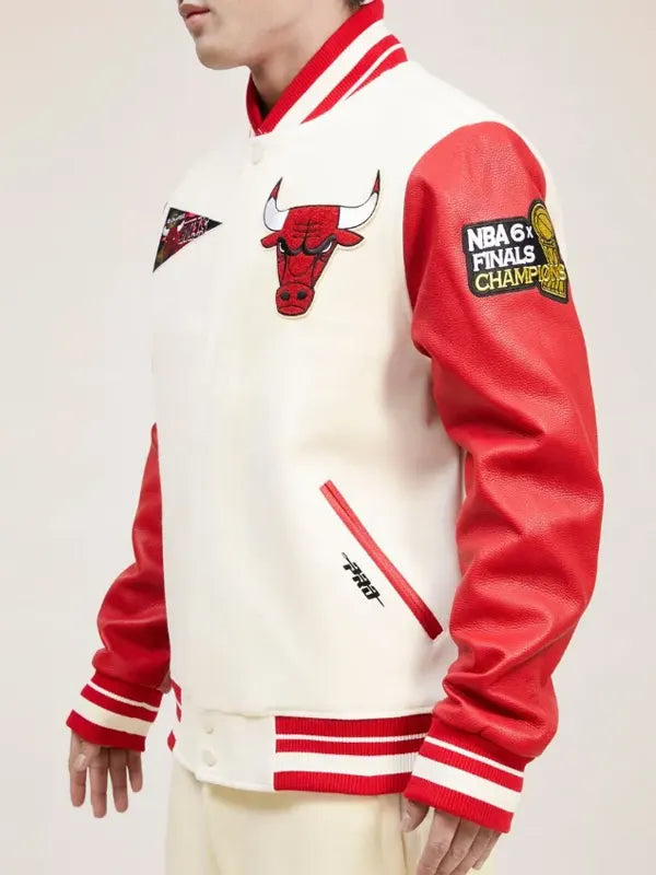 Men-Chicago-Bulls-Off-White-Wool-Red-Leather-Varsity-Jacket