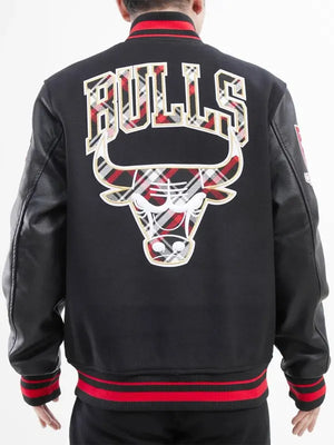 Mens-Bulls-Black-Wool-Leather-Varsity-Jacket-Back