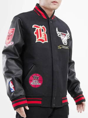 Mens-Chicago-Bulls-Black-Wool-Varsity-Jacket