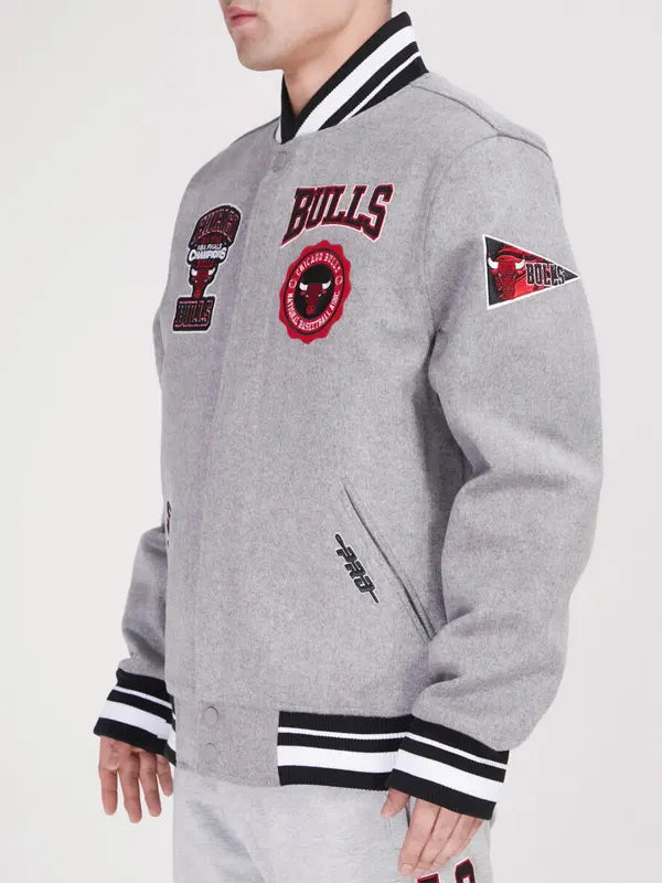 Mens-Chicago-Bulls-Gray-Wool-Varsity-Jacket