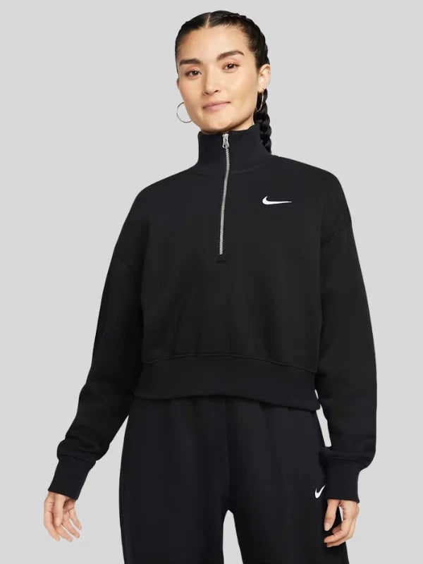 NIKE-Sportswear-Phoenix-Fleece-Womens-Half-Zip-Cropped-Sweatshirt-Black