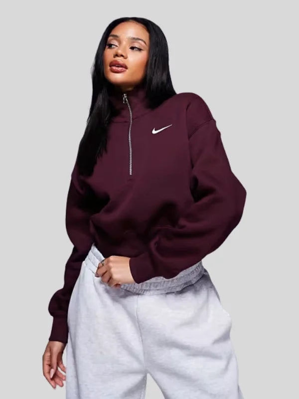 Nike-Phoenix-Fleece-Cropped-Quarter-ZIP-Sweatshirt-In-Burgundy