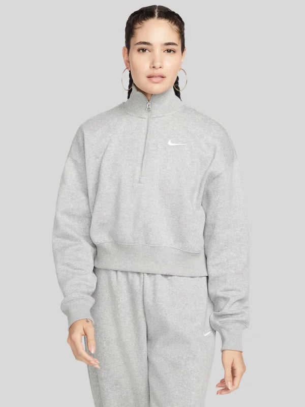 Nike-Sportswear-Phoenix-Fleece-Heather-Grey-Crop-ZIP-Hoodie