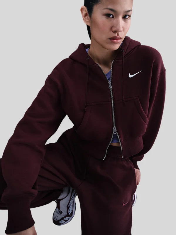 Nike-Sportswear-Phoenix-Fleece-Womens-Loose-Full-Zip-Crop-Hoodie-In-Burgundy