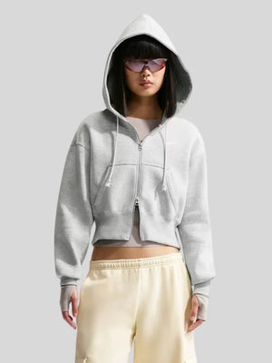 Nike-Sportswear-Phoenix-Fleece-Womens-Loose-Full-Zip-Cropped-Hoodie-Grey