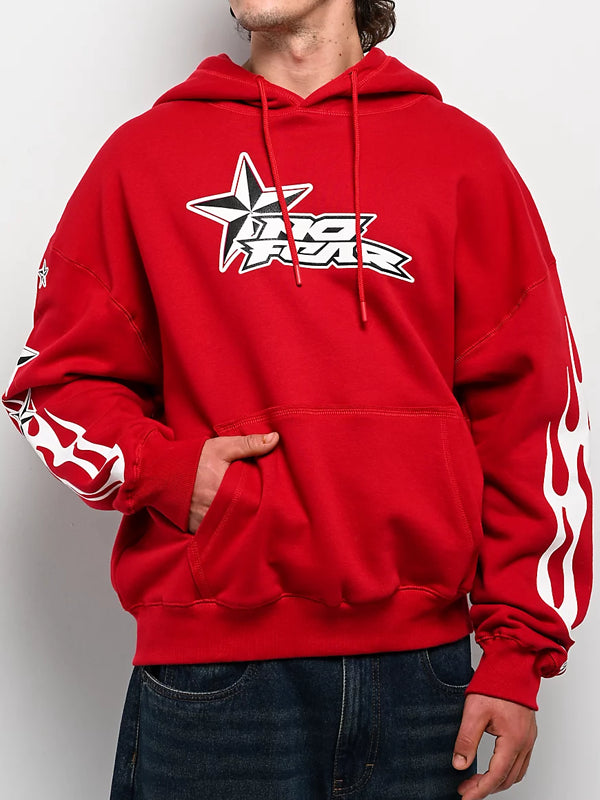 No-Fear-Star-Hoodie-Red