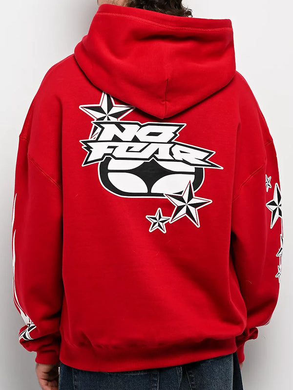 No-Fear-Star-Red-Hoodie