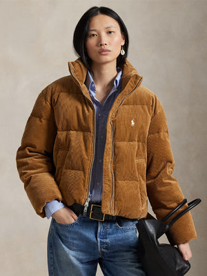 Polo-Ralph-Lauren-Icon-Logo-Cord-Puffer-Jacket-In-Tan