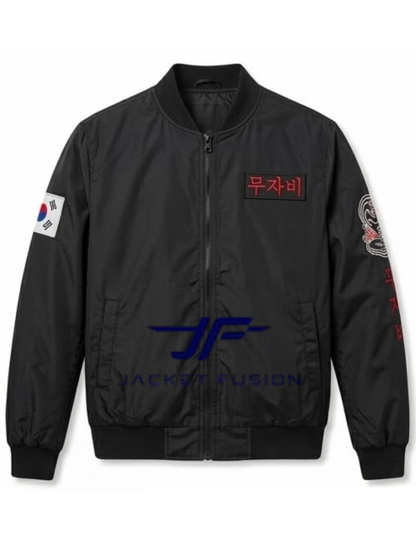 South-Korean-Cobra-Kai-Bomber-Jacket-Black