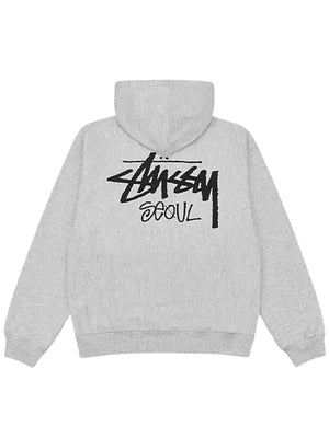Stussy-Seoul-Logo-Hoodie-In-Grey