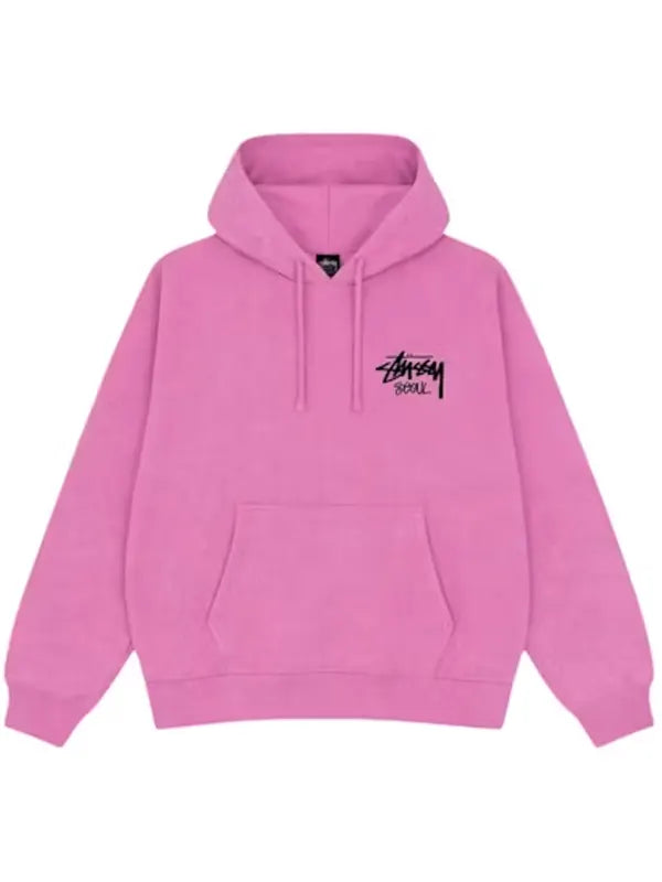 Stussy-Seoul-Pullover-Pink-Fleece-Hoodie