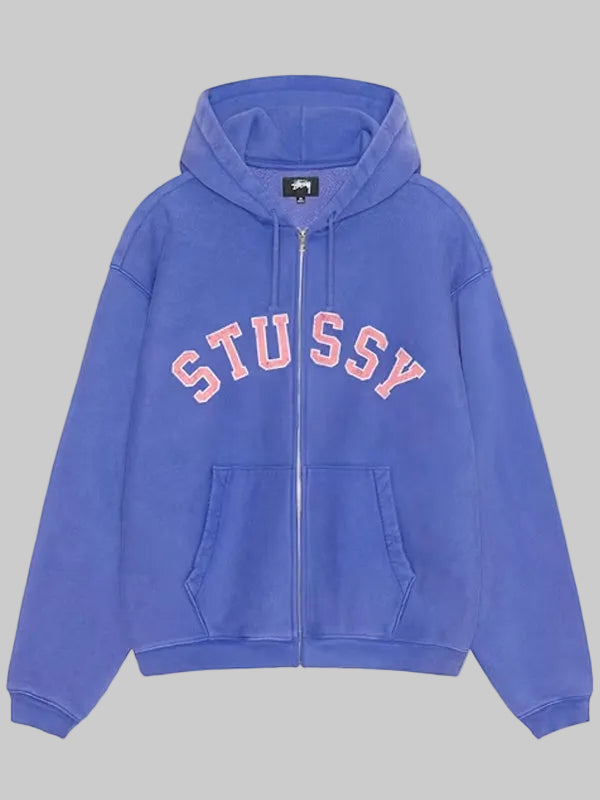 Stussy-Unisex-Faded-Graphic-Zip-Up-Hoodie-Purple
