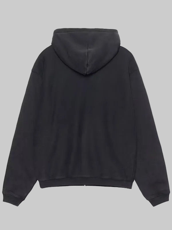 Stussy-Unisex-Outline-Zip-Up-Washed-Black-Hoodie-Back