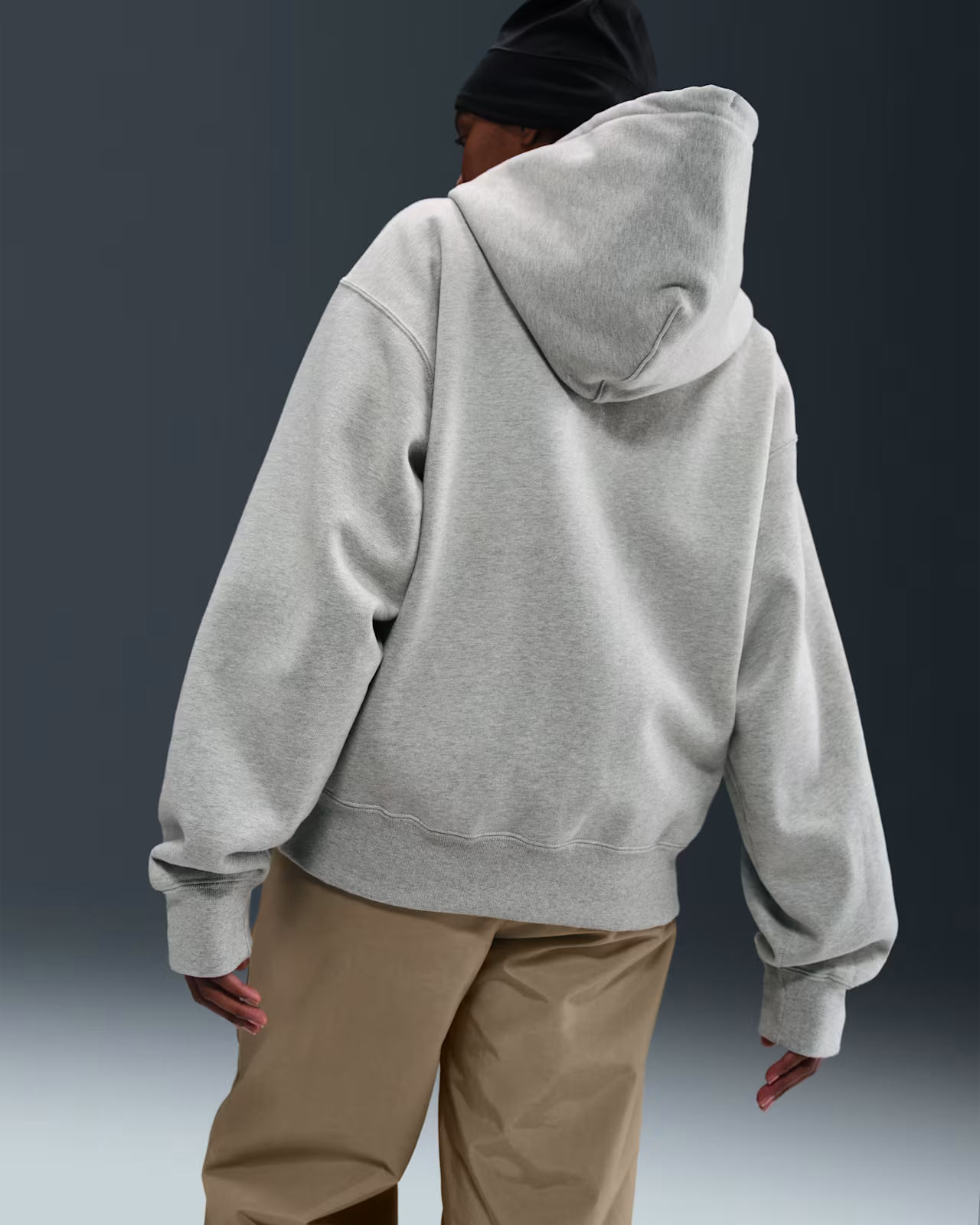 Stussy-x-Nike-Fleece-ZIP-Up-Grey-Hoodie-Back