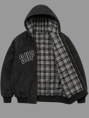 Supreme-Reflective-ARC-Hooded-Work-Zip-Up-Jacket-Black